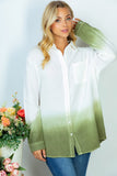 Cotton Gauze Deep Dye Shirt in Olive