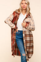 Flannel Plaid Oversized Shacket with Pockets