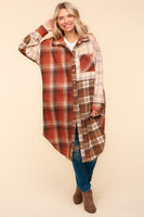 Flannel Plaid Oversized Shacket with Pockets