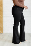 Etta High Rise Control Top Flare Jeans in Black