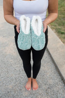 Chenille Slippers in Mint