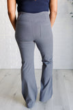 Building Habits Twill Flared Crossover Waist Pant in Titanium