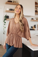 Dazzlingly Draped V-Neck Blouse