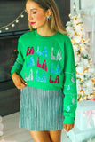 Fa La La Sequins Green Sweater