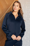 Hamptons Travel Half Zip Pullover in Navy