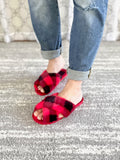 Criss Cross Red Plaid Slippers