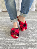 Criss Cross Red Plaid Slippers