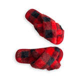 Criss Cross Red Plaid Slippers