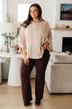 In Your Thoughts Oversized Dolman Sleeve Top in Champagne