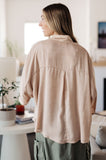 In Your Thoughts Oversized Dolman Sleeve Top in Champagne