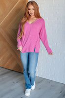 Kinda Sorta Ribbed Top in Magenta