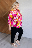 Lizzy Top in Magenta and Mustard Abstract