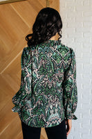 Looking Out Damask Print Blouse