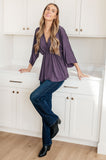 Love On The Line V-Neck Peplum Blouse