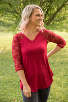 A New Beginning Top in Burgundy