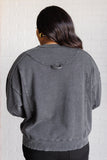 Quick Fix Mineral Wash Crew Neck Pullover in Black