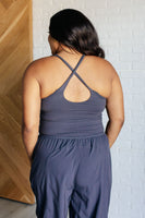 Raising Heart Rate Cutout Jumpsuit in Charcoal