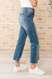 Sammy High Waist Distressed Crop Straight Leg Jeans