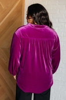 The Best Policy Velvet Balloon Sleeve Top