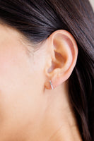 Twin Sparkle Silver Stud Earrings