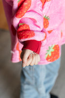 Kids Oversized Hoodie Blanket in Strawberry