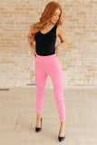 Magic Ankle Crop Skinny Pants in Dark Pink