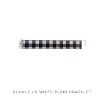 Buckle-Up White Plaid Bracelet