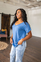 Absolute Favorite V-Neck Top in Azure