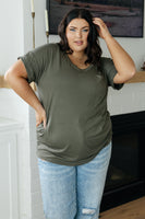 Absolute Favorite V-Neck Top in Olive