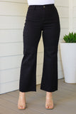 August High Rise Wide Leg Crop Jeans in Black