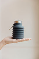 Collapsing Silicone Water Bottle in Black
