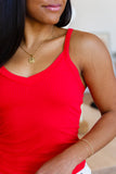 Easy Goes It Ribbed Cami in Ruby Red