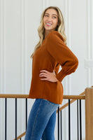 Enjoy This Moment V Neck Blouse In Toffee