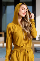 Getting Out Long Sleeve Hoodie Romper Gold Spice