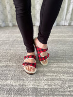 Laid Back Sandals in Red Plaid