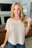 Textured Boxy Top in Taupe