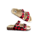 Laid Back Sandals in Red Plaid