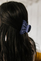 Lace Detail Claw Clip in Navy