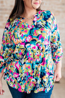 Little Lovely Blouse in Neon Floral