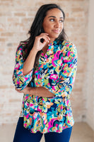 Little Lovely Blouse in Neon Floral