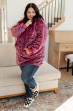 Oversized Velour Blanket Hoodie in Purple