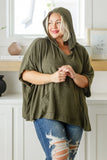 Perfectly Poised Hooded Poncho in Olive