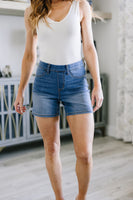 Perry High Rise Pull On Denim Shorts