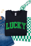 PREORDER: Embroidered Lucky Glitter Sweatshirt in Two Colors