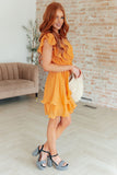 Stuck in My Head Tiered Dress in Orange