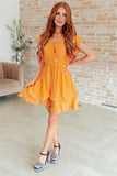 Stuck in My Head Tiered Dress in Orange