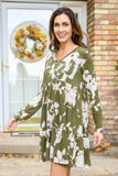 Worthwhile Moment Floral Tiered Dress In Olive