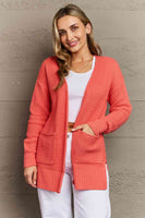 Zenana Bright & Cozy Full Size Waffle Knit Cardigan